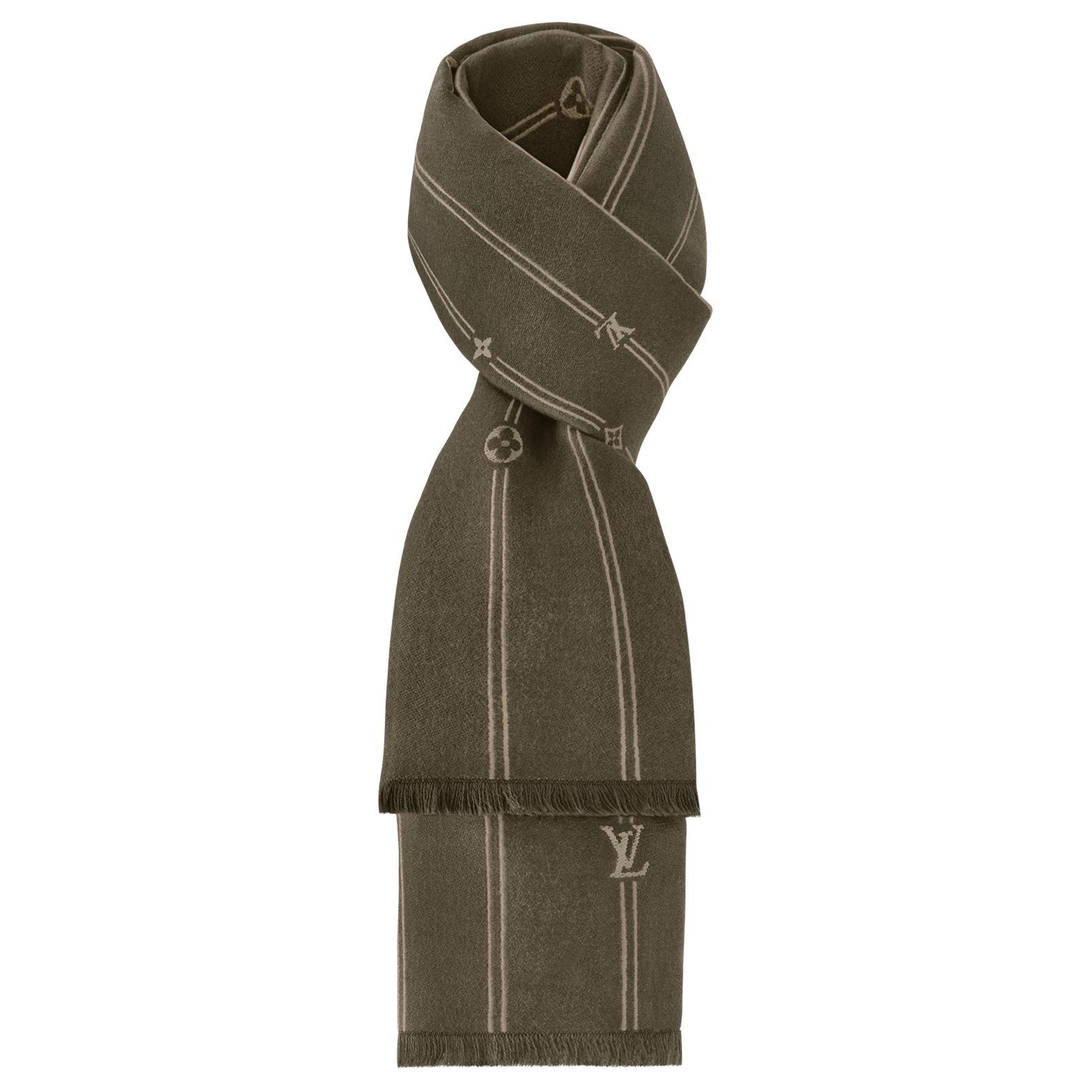 LOUIS VUITTON Monogram Wool Scarf Green  Fashion Accessory. M90732 圖 4