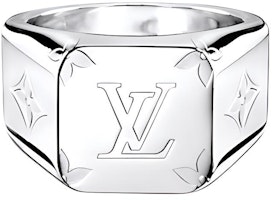 LOUIS VUITTON Monogram Zinc Alloy Ring Silver Accessories M00624 LOUIS VUITTON Monogram Zinc Alloy Ring Silver Accessories M00624