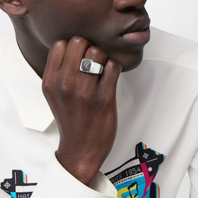 루이 비통 모노그램 아연 합금 링 실버 액세서리 M00624 Shop 루이 비통 모노그램 아연 합금 링 실버 액세서리 M00624