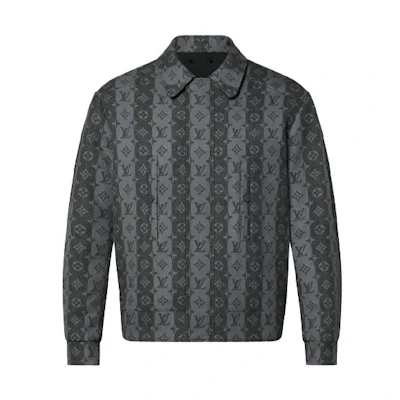 Louis Vuitton Monogram Zip-Up Long Sleeve Jacket Gray 1A9JYC
