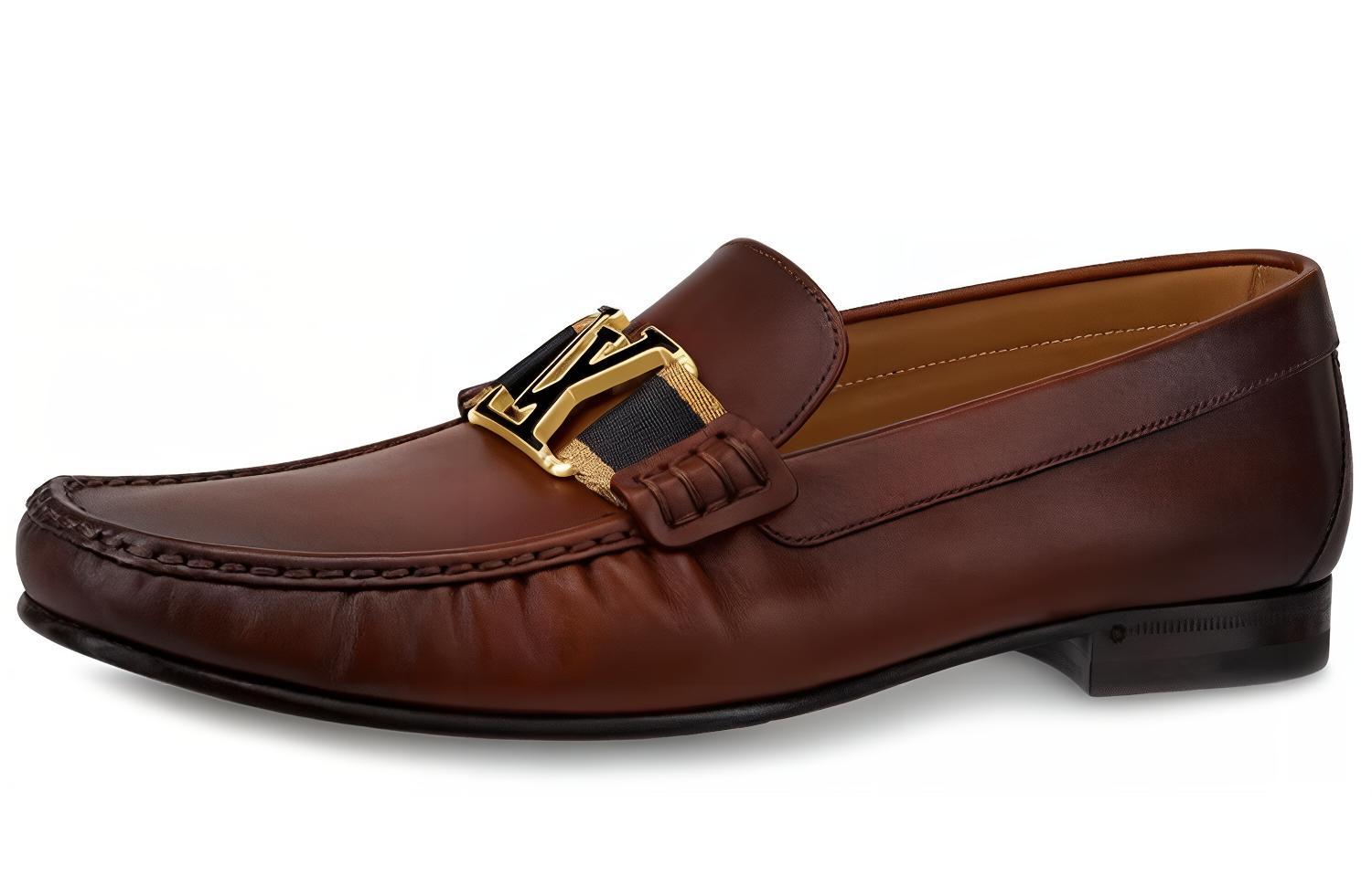 Louis Vuitton Montaigne Loafers 'Brown WaxCoated Calfskin' 1A5DRX