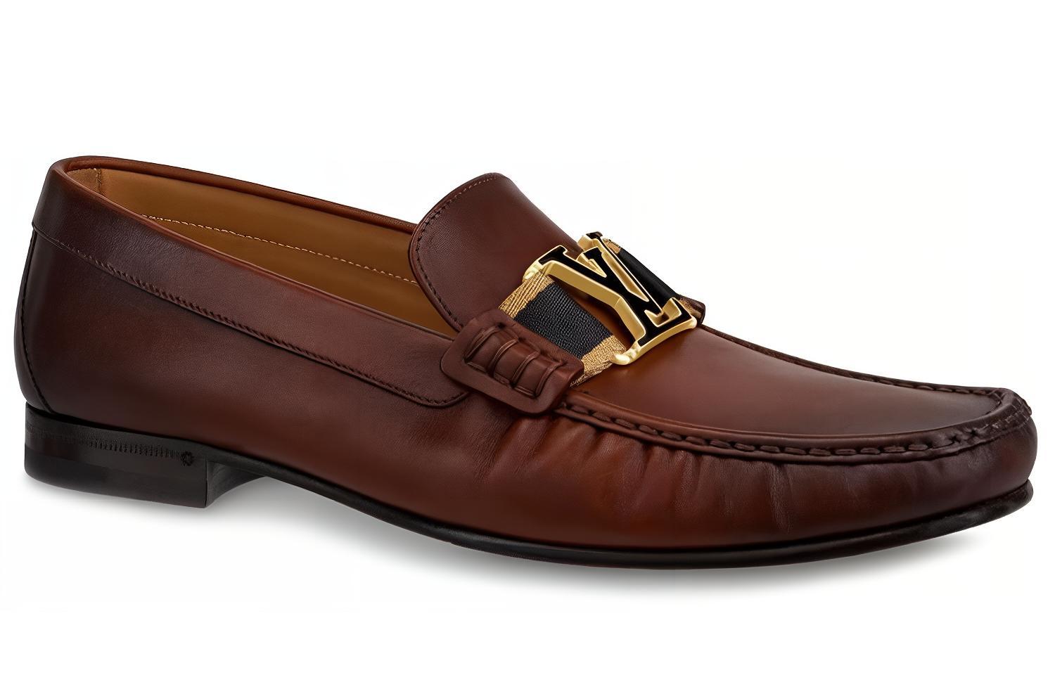 Order Mocassini Louis Vuitton Montaigne ''Pelle di Vitello Marrone Cerata'' 1A5DRX