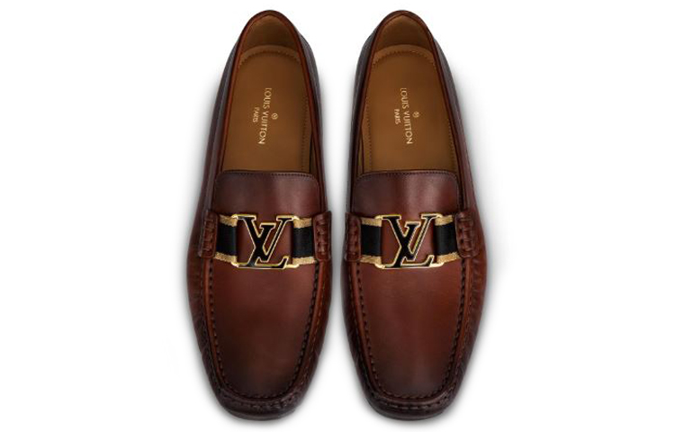 Purchase Mocassini Louis Vuitton Montaigne ''Pelle di Vitello Marrone Cerata'' 1A5DRX