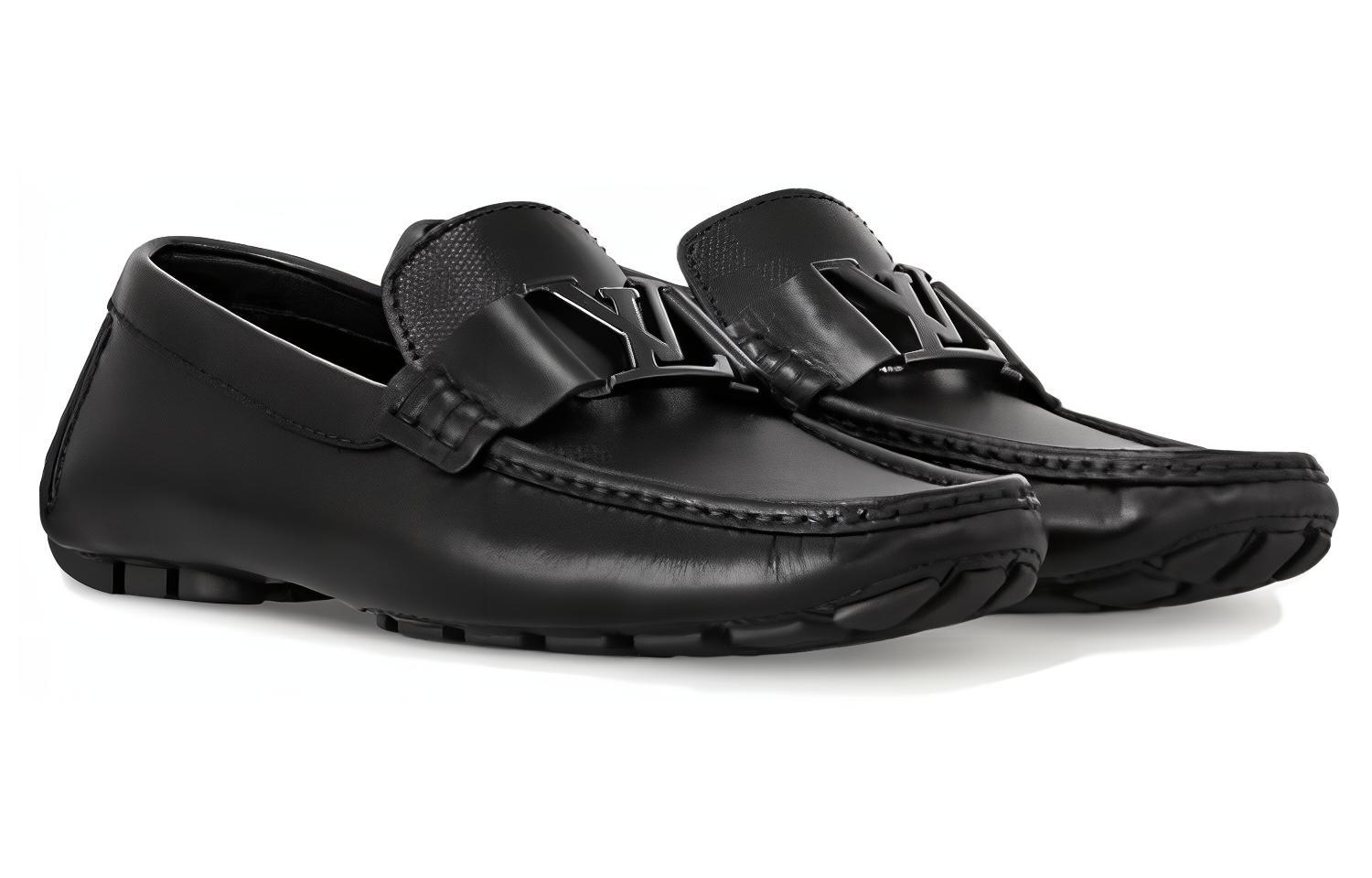 Lookbook Louis Vuitton Monte Carlo 'Sepatu Moccasin Kulit Hitam' 1ACE32
