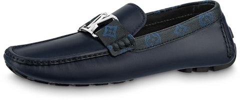 Louis Vuitton Monte Carlo Moccasin Shoes 'Navy with Monogram Collar' 1AANP0 Louis Vuitton Monte Carlo Moccasin Shoes 'Navy with Monogram Collar' 1AANP0