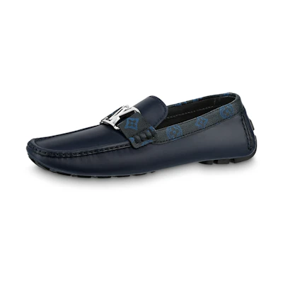 LV Monte Carlo Moccasin Shoes 'Navy with Monogram Collar'