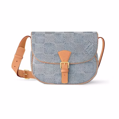 Louis Vuitton Montsouris Messenger MM Damier Denim 3D Blue Denim