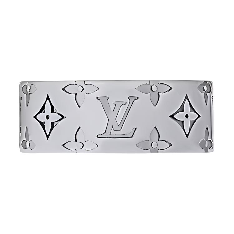 Lookbook 루이비통 모자이크 로고 브라스 링 실버 남성용. M1182S