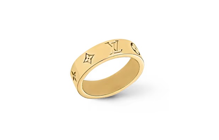 Order 路易威登 馬賽克黃銅細戒指 金色 配件 m1505m