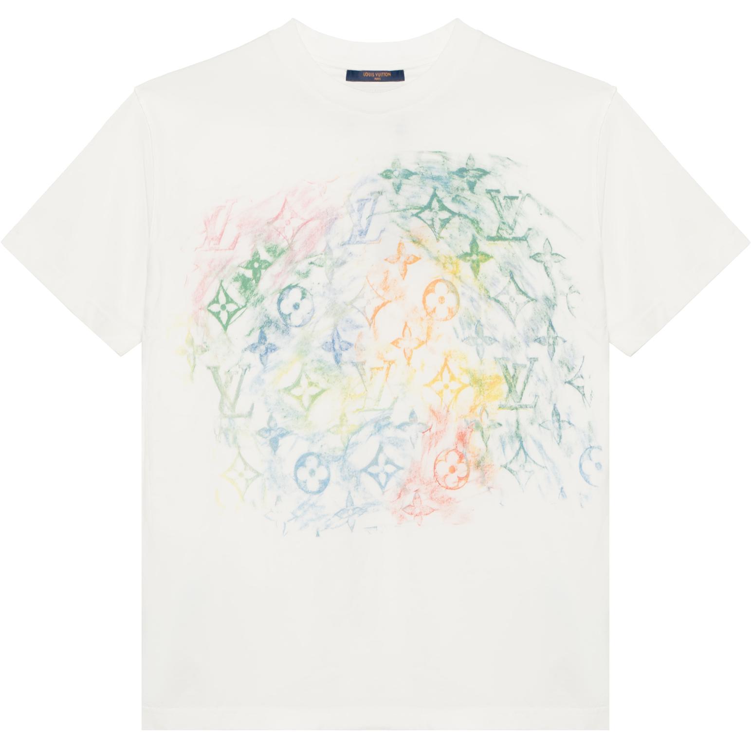 LOUIS VUITTON Multicolor Logo Print White Crewneck T-Shirt 1A8GUS