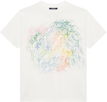 LOUIS VUITTON Multicolor Logo Print White Crewneck T-Shirt 1A8GUS LOUIS VUITTON Multicolor Logo Print White Crewneck T-Shirt 1A8GUS