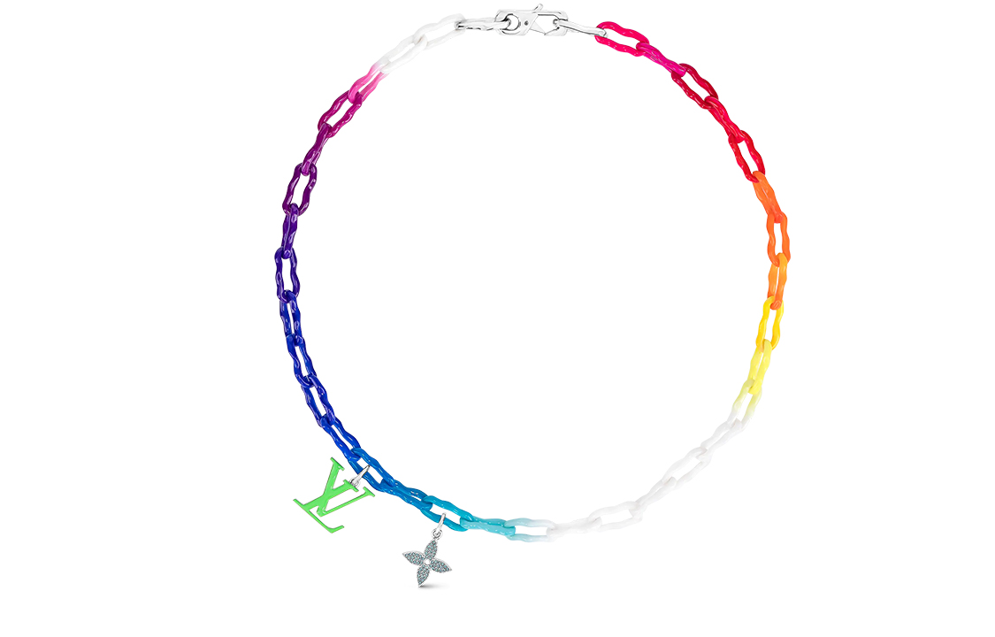 LOUIS VUITTON Multicolor Monogram Necklace Unisex Mixed Material. M00275