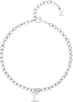 LOUIS VUITTON Nano Beads Crystal Metal Silver Bracelet for Men. M00731 LOUIS VUITTON Nano Beads Crystal Metal Silver Bracelet for Men. M00731