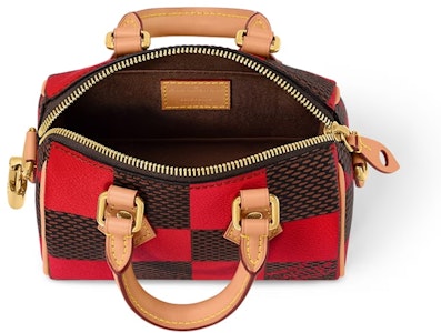 路易威登 Nano Speedy 肩带棋盘格红色包 Lookbook 路易威登 Nano Speedy 肩带棋盘格红色包
