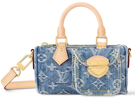 Louis Vuitton Nano Speedy Monogram Denim Biru Buy Louis Vuitton Nano Speedy Monogram Denim Biru