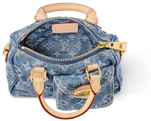 Louis Vuitton Nano Speedy Monogram Denim Biru Lookbook Louis Vuitton Nano Speedy Monogram Denim Biru