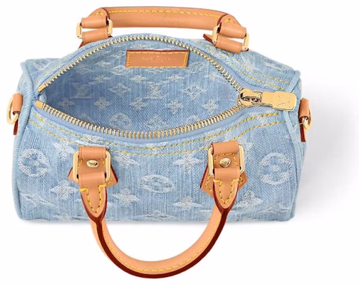 Louis Vuitton Nano Speedy Sky Blue Denim Lookbook Louis Vuitton Nano Speedy Sky Blue Denim