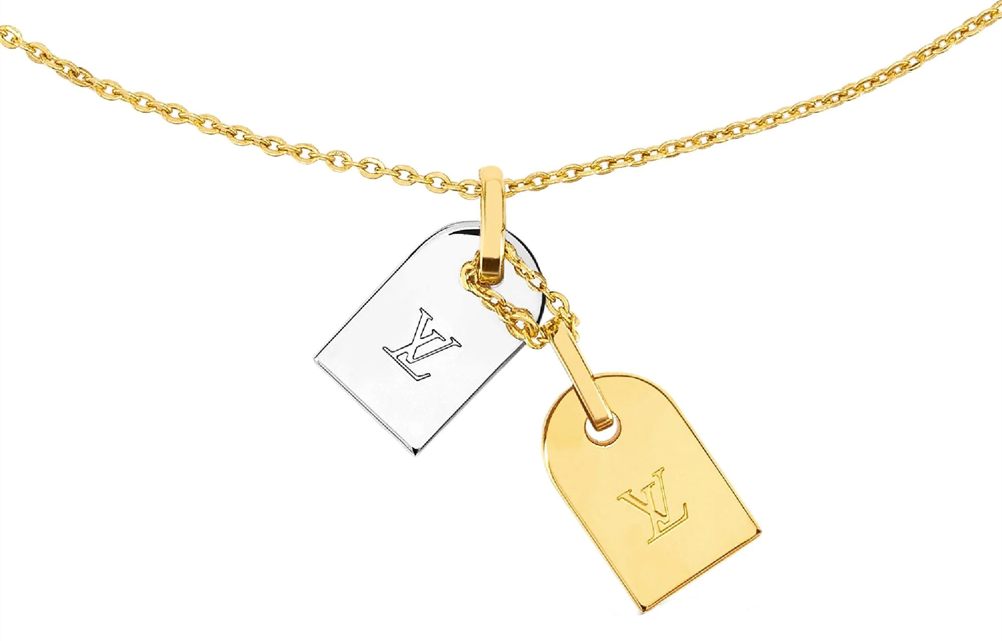 Louis Vuitton Nanogram LV Initials Gold-Finish Necklace Unisex Couple Style M63141