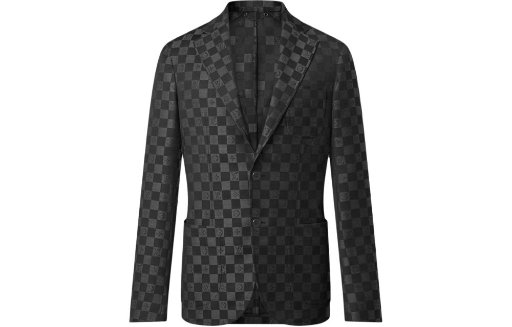 Louis Vuitton Naples Loose Fit Plaid Button-Up Jacket Black 1AAU1E