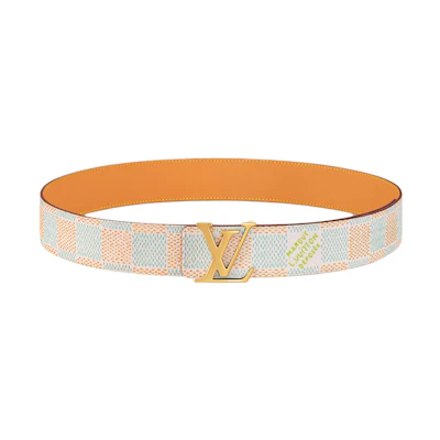 LOUIS VUITTON Nautical Blue Logo Belt 4CM Wide m8648u