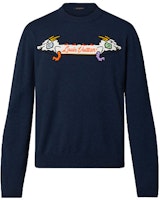 Louis Vuitton Navy Pullover Sweater Double Dragon Print 1A9KFA Louis Vuitton Navy Pullover Sweater Double Dragon Print 1A9KFA