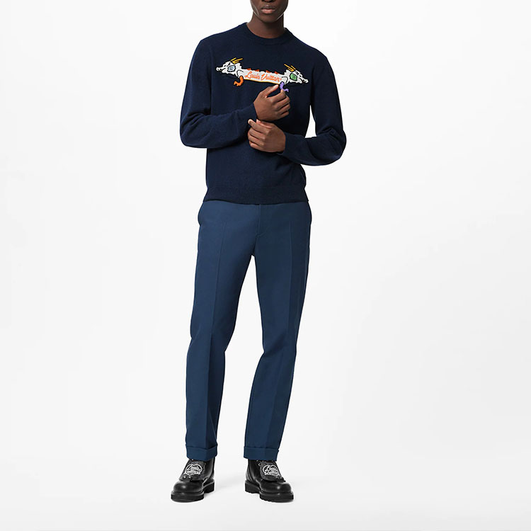 Lookbook 路易威登藏青色雙龍圖案套頭毛衣 1A9KFA