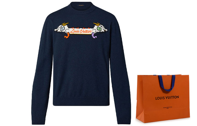Details for 路易威登藏青色雙龍圖案套頭毛衣 1A9KFA