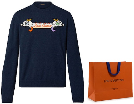 루이비통 네이비 더블 드래곤 프린트 니트 스웨터 1A9KFA Details for 루이비통 네이비 더블 드래곤 프린트 니트 스웨터 1A9KFA