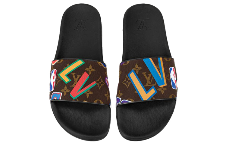 Lookbook 路易威登NBA联名黑棕色Waterfront穆勒鞋 1A90DE