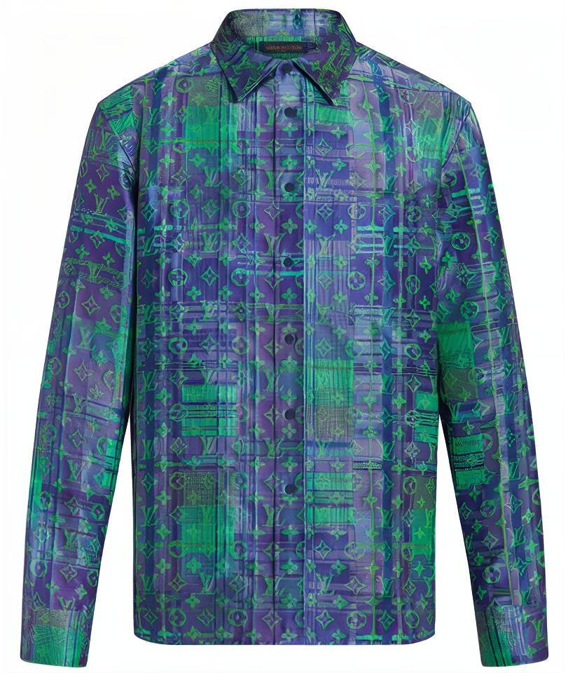 louis-vuitton-neon-check-logo-print-loose-fit-classic-long-sleeve-shirt-blue-1-a97-e9
