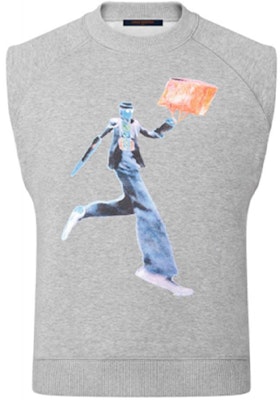 LOUIS VUITTON Baju Tanpa Lengan Slim-Fit Cetak Neon Figure Kelabu 1A972H Order LOUIS VUITTON Baju Tanpa Lengan Slim-Fit Cetak Neon Figure Kelabu 1A972H