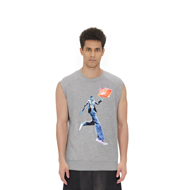 Purchase LOUIS VUITTON Baju Tanpa Lengan Slim-Fit Cetak Neon Figure Kelabu 1A972H