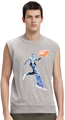 LOUIS VUITTON Baju Tanpa Lengan Slim-Fit Cetak Neon Figure Kelabu 1A972H Details for LOUIS VUITTON Baju Tanpa Lengan Slim-Fit Cetak Neon Figure Kelabu 1A972H