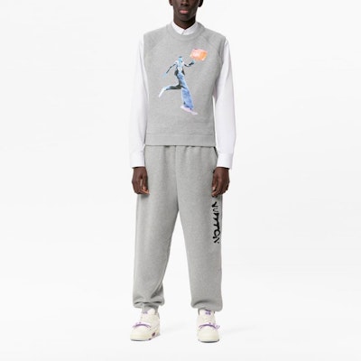 LOUIS VUITTON Baju Tanpa Lengan Slim-Fit Cetak Neon Figure Kelabu 1A972H Sizing LOUIS VUITTON Baju Tanpa Lengan Slim-Fit Cetak Neon Figure Kelabu 1A972H