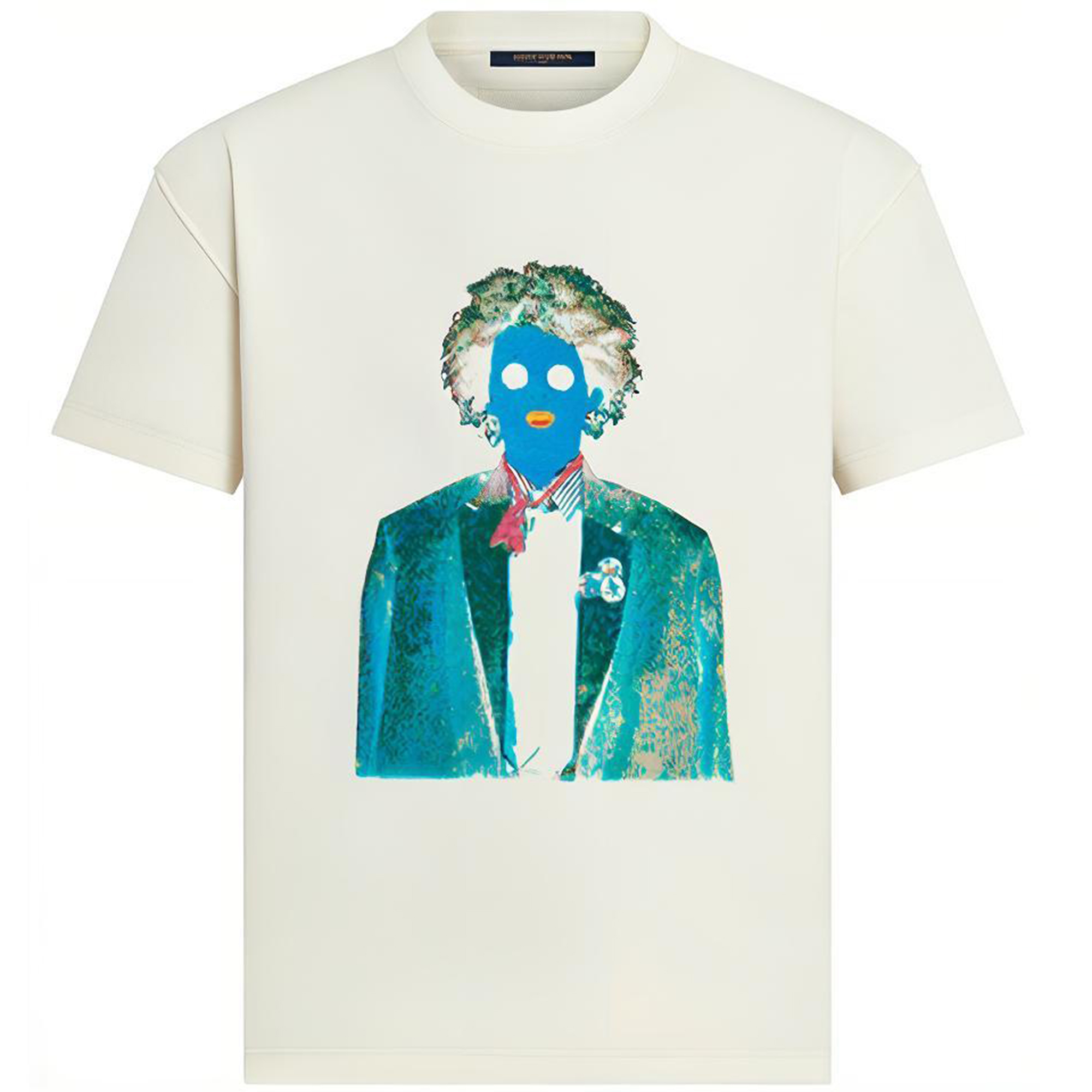 LOUIS VUITTON Neon Worker Graphic Crewneck T-Shirt White Male 1A970U