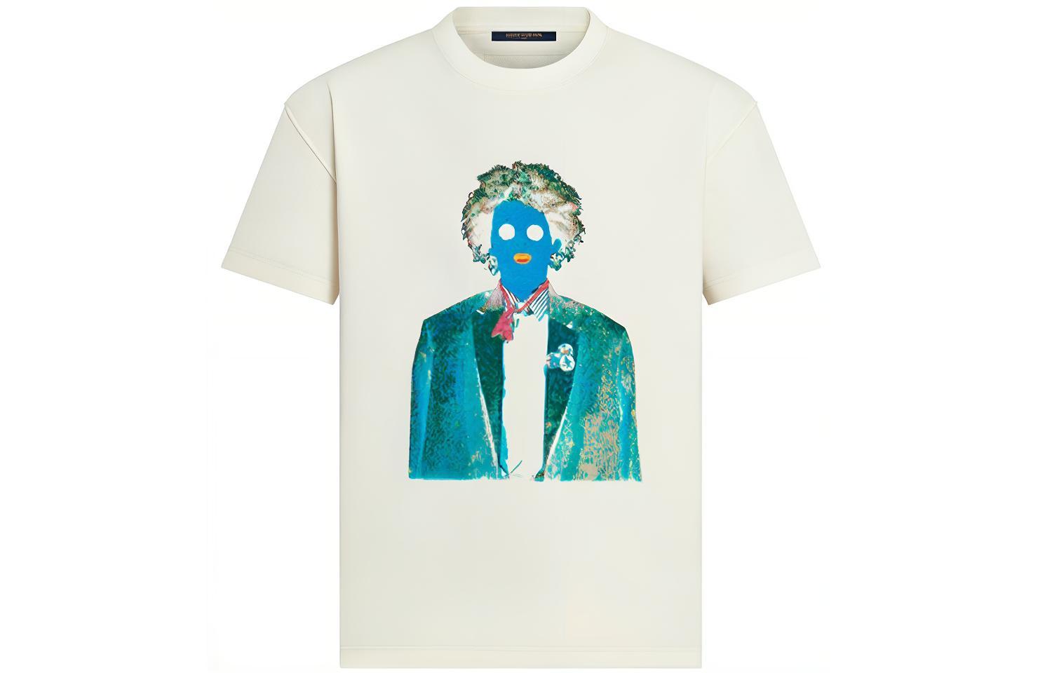 Order LOUIS VUITTON Neon Worker Graphic Crewneck T-Shirt White Male 1A970U