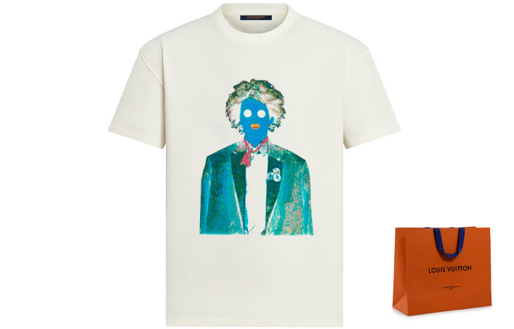 Cheap LOUIS VUITTON Neon Worker Graphic Crewneck T-Shirt White Male 1A970U