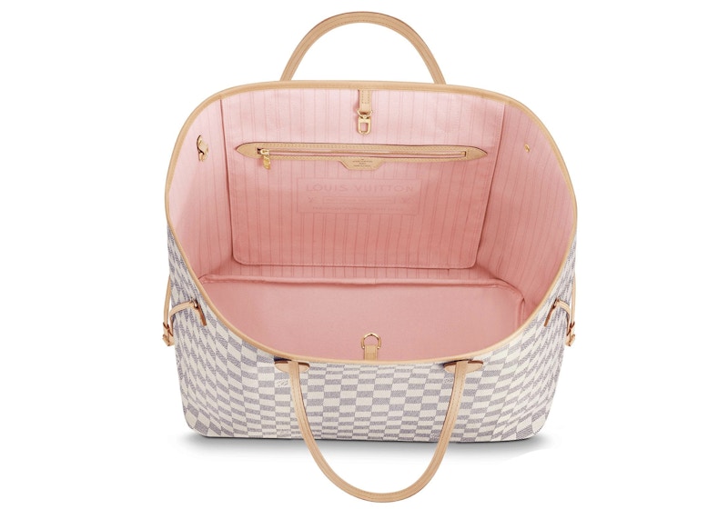 Louis Vuitton Neverfull Damier Azur GM Rose Ballerina Lining 圖 3
