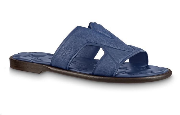 Order LOUIS VUITTON Oasis 小牛皮 套腳 平底 時尚涼拖 男款 藍色