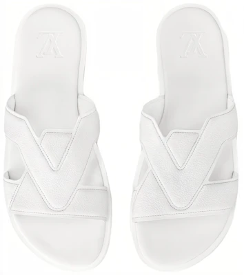 LOUIS VUITTON Oasis 牛皮革 圓頭露趾一字拖鞋 男款 白色 Shop LOUIS VUITTON Oasis 牛皮革 圓頭露趾一字拖鞋 男款 白色
