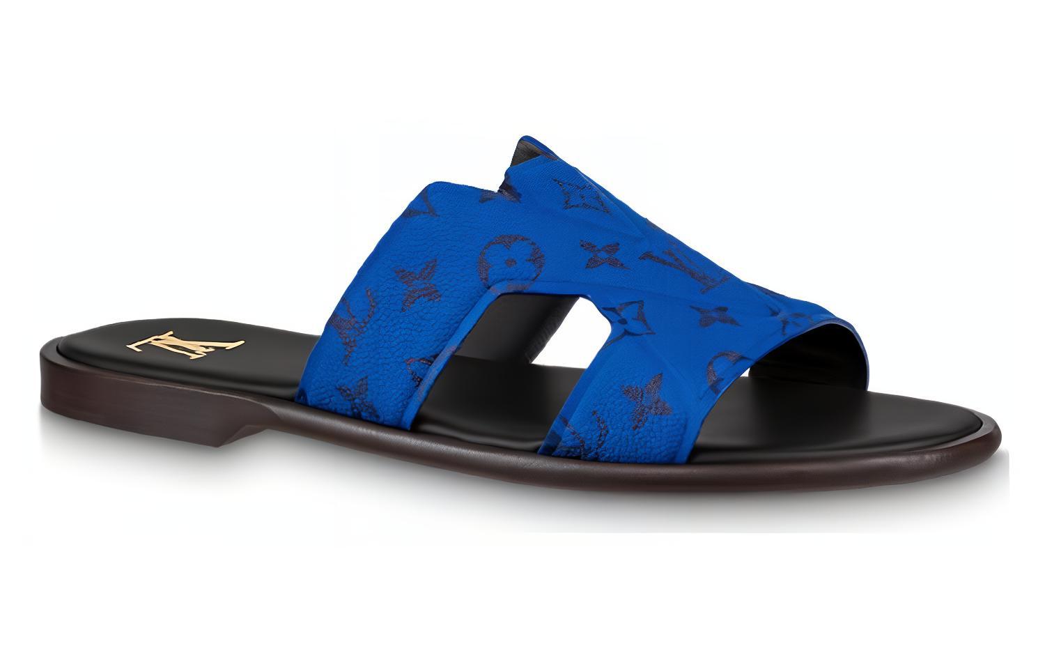 Order LOUIS VUITTON Oasis 皮革 時尚舒適 一字拖鞋 男款 藍色