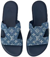 Shop Louis Vuitton Oasis Slide 'Blue Leather' 1AC69V