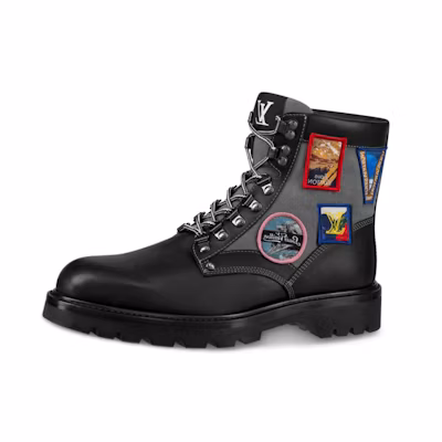 LV Oberkampf Ankle Boot 'Black Textile and Calf Leather'