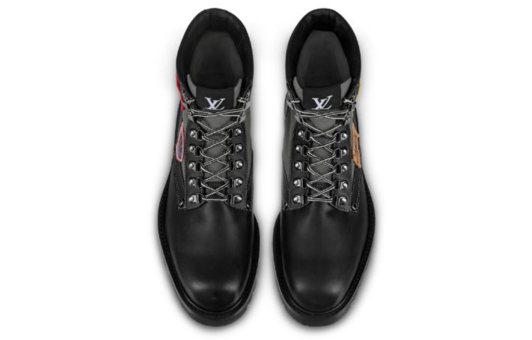 Purchase Louis Vuitton Bota Oberkampf Tobillera 'Textil Negro y Cuero de Ternera' 1A4NF0