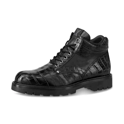 LV Oberkampf Ankle Boot 'Embossed Crocodile Black'
