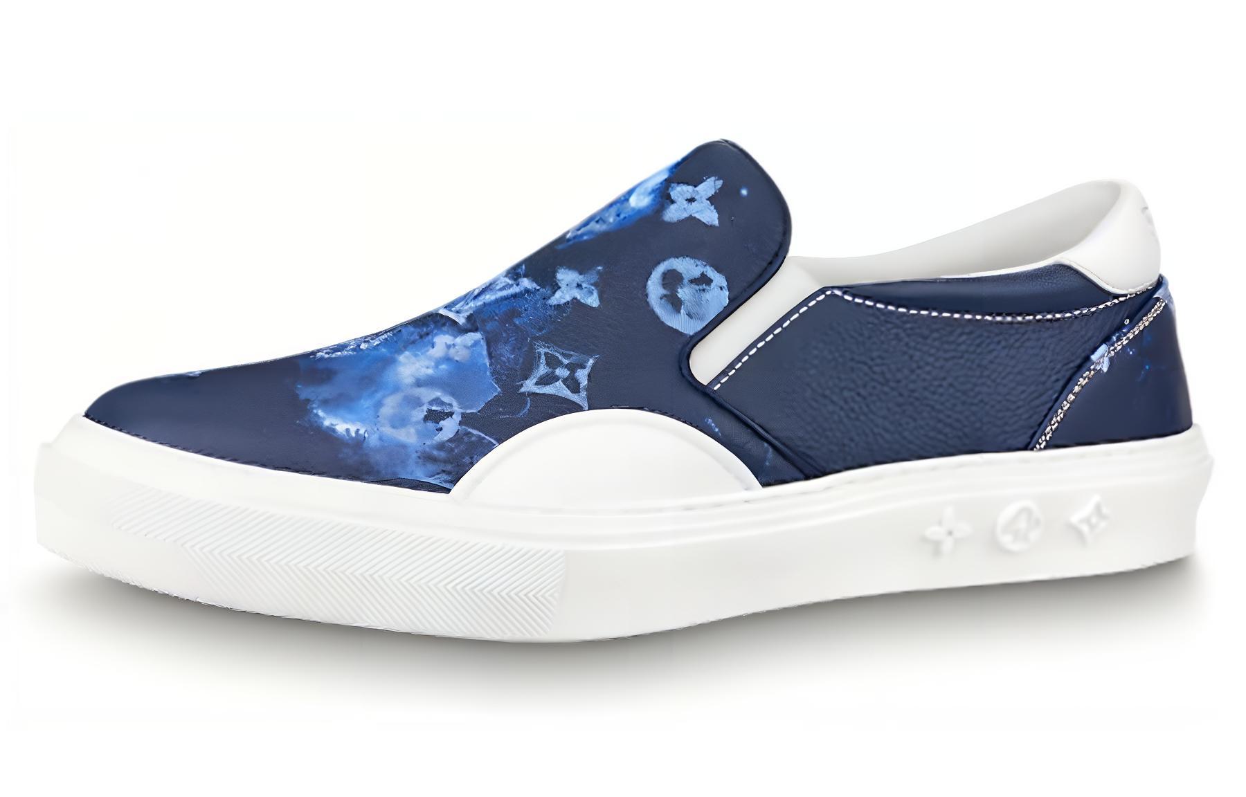 Louis Vuitton Ollie Slip-On Sneakers 'Denim Monogram' 1A8SN7