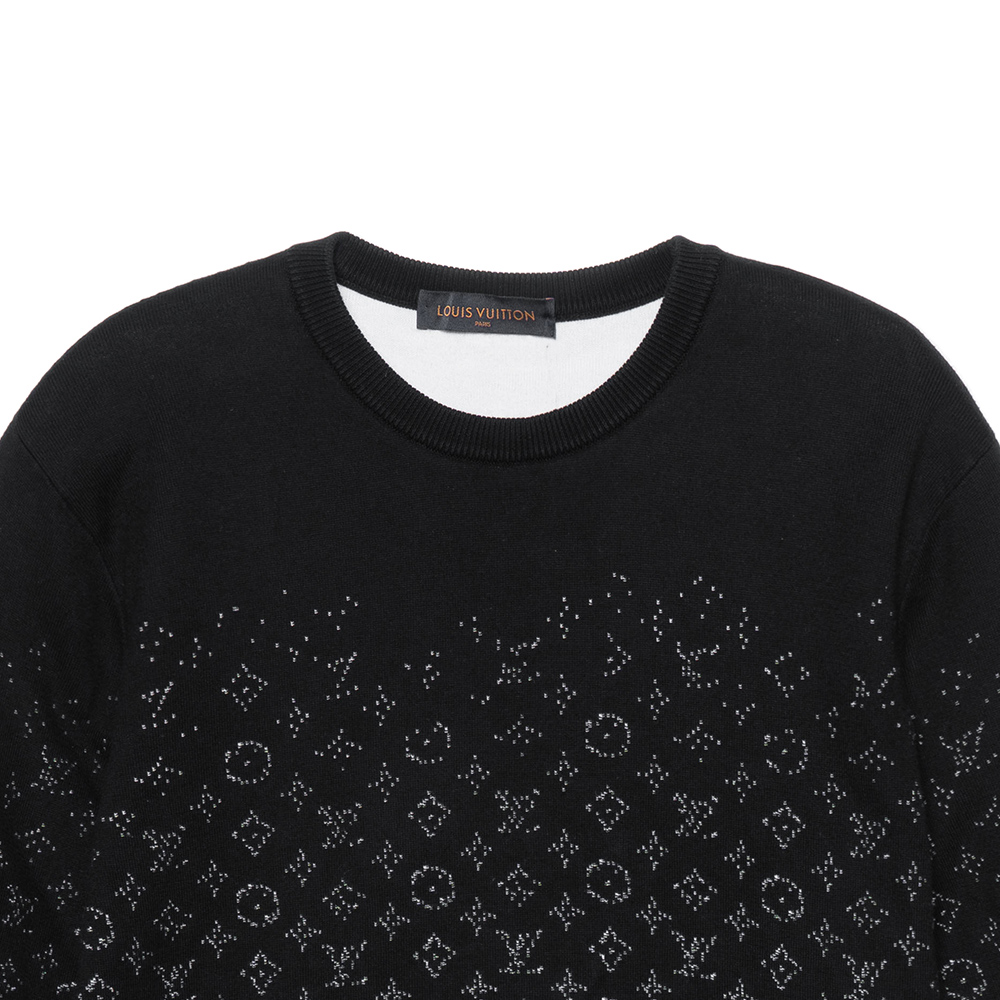 Shop Suéter Cuello Redondo Louis Vuitton Monograma Ombre Negro. 1A8FM3