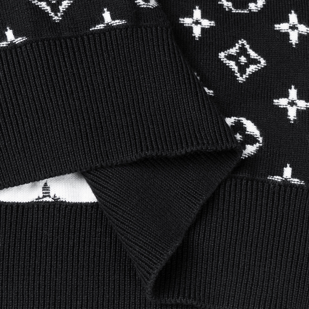 Sizing Suéter Cuello Redondo Louis Vuitton Monograma Ombre Negro. 1A8FM3