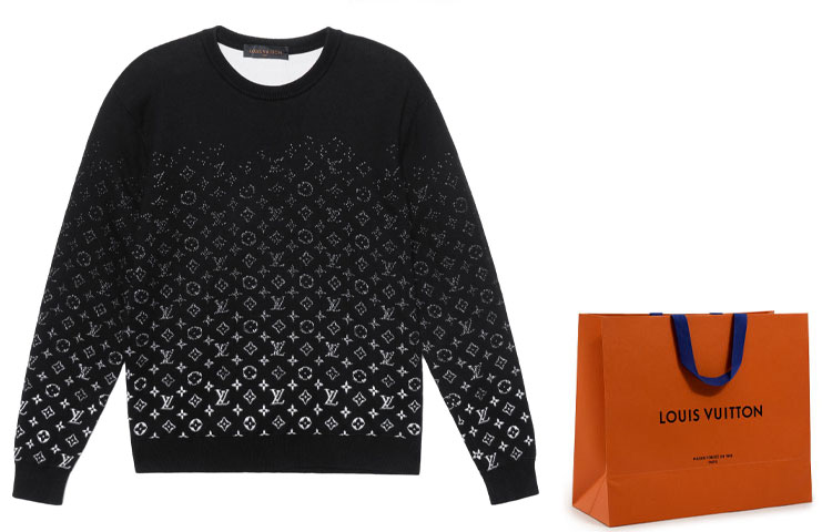 Cheap Suéter Cuello Redondo Louis Vuitton Monograma Ombre Negro. 1A8FM3