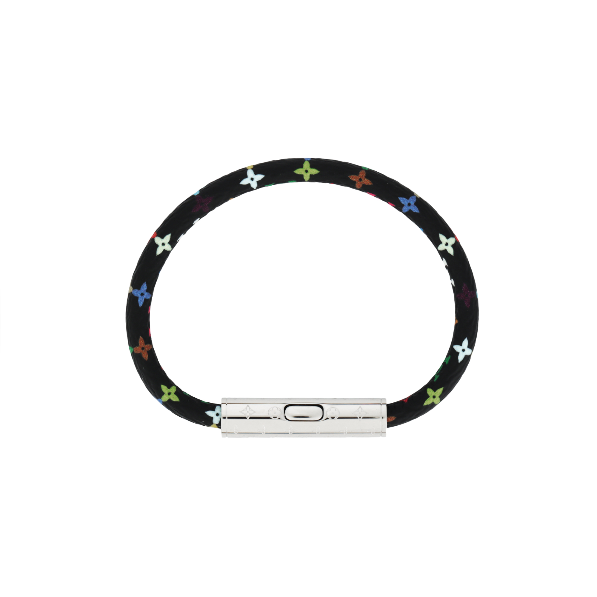 LOUIS VUITTON Original Design Black Metal Bracelet Unisex Couple Style. M8974F